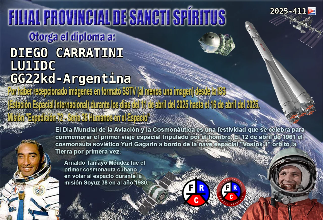 SANTIC SPIRITUS SSTV AWARD EXPEDITION 72-SERIES 26